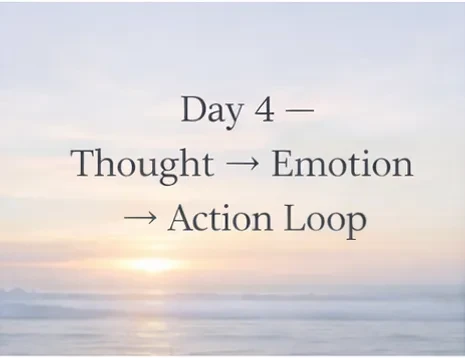 Day 4 — Thought → Emotion → Action Loop lesson poster
