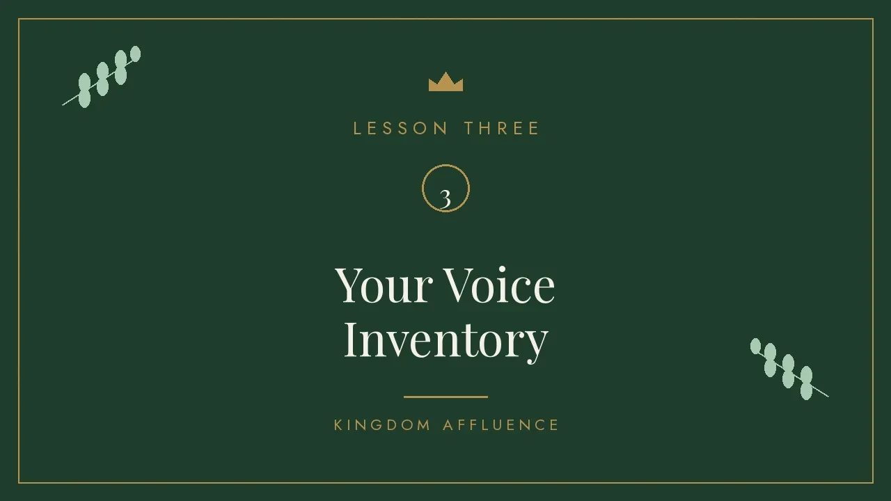 Lesson 3: Your Voice Inventory lesson poster