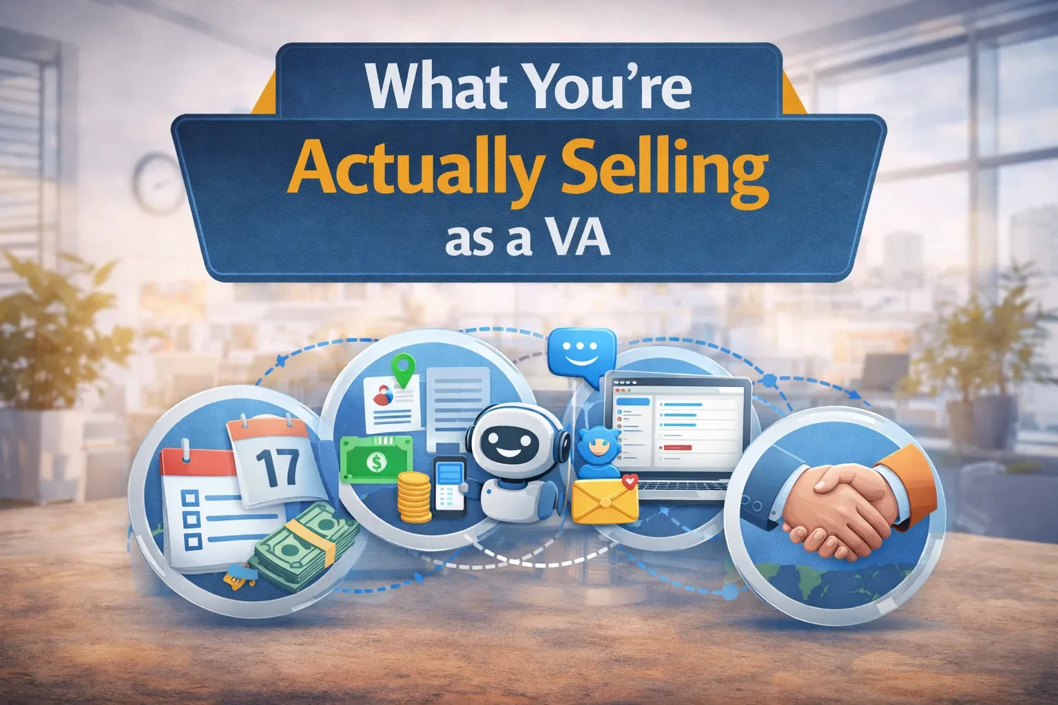 Lesson 2: What Youβre Actually Selling as a VA. lesson poster
