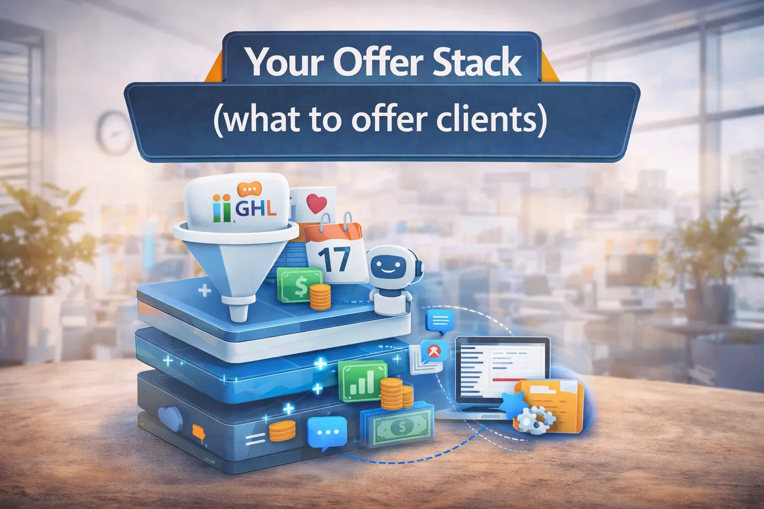 Lesson 3: Your Offer Stack (what to offer clients) lesson poster