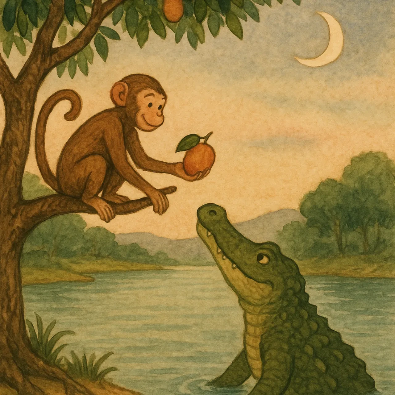 1 : Le Singe et le Crocodile lesson poster