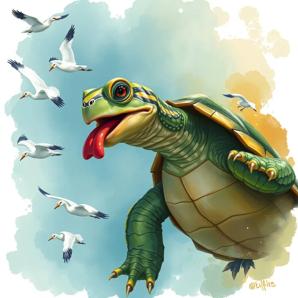 4 : La Tortue Trop Bavarde lesson poster