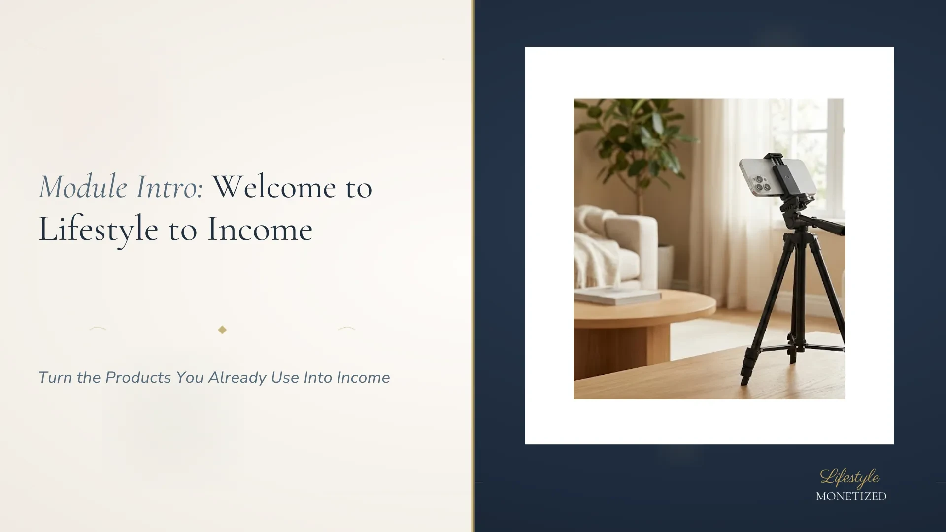 Lesson 1: Welcome to Lifestyle to Income™ lesson poster