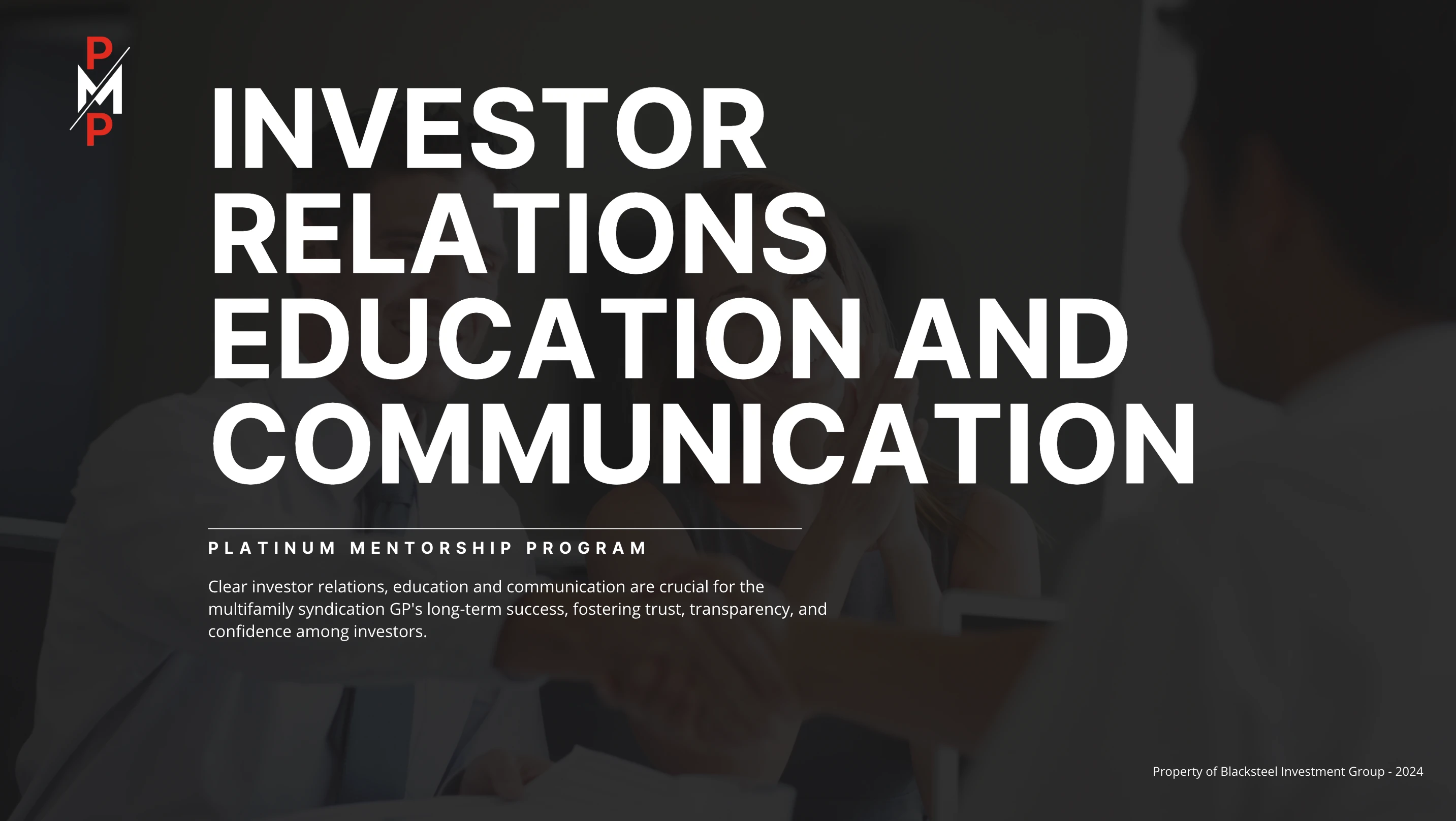 Investor Relations & Communication lesson poster