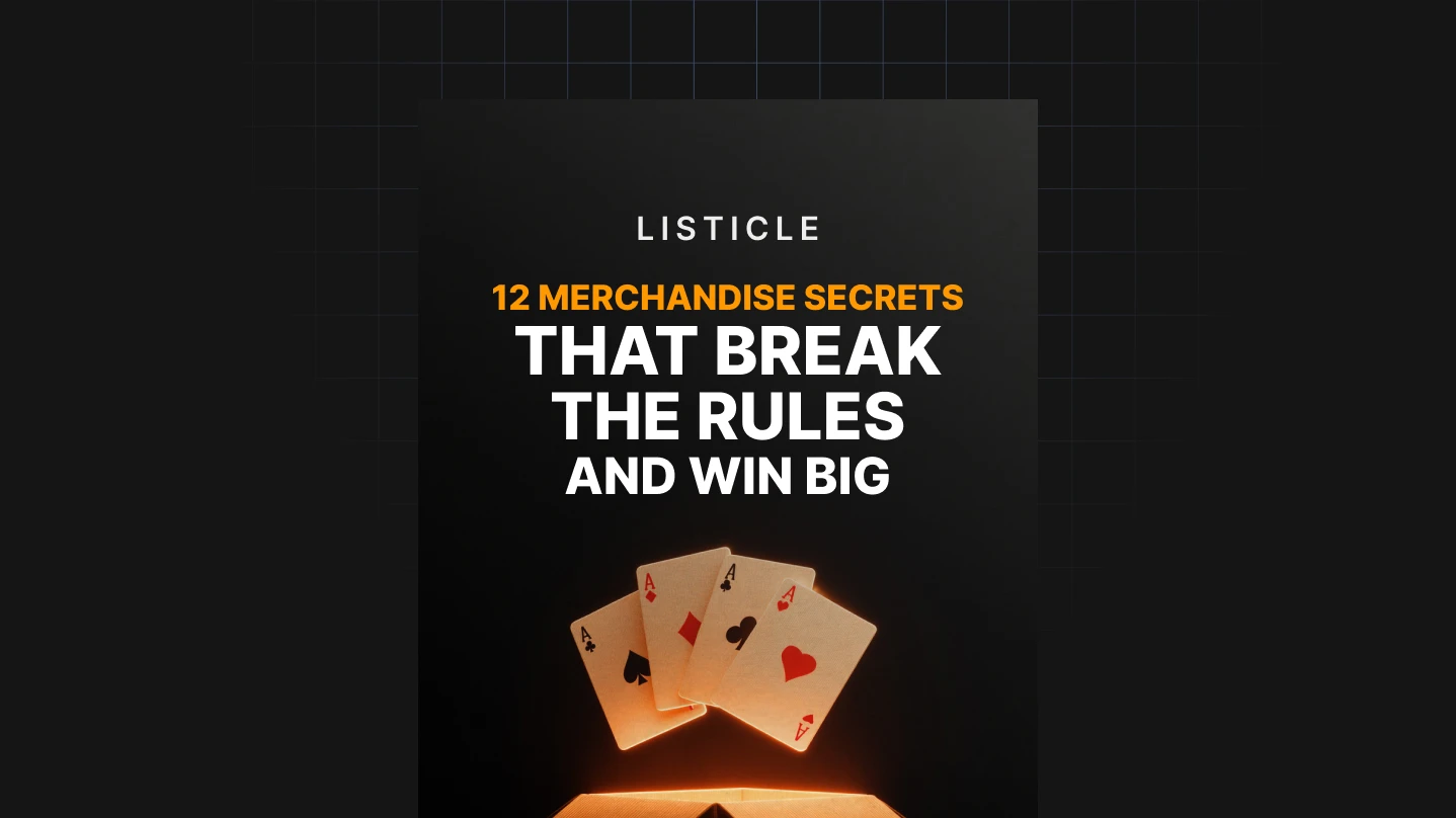 12 Merchandise Secrets That Break the Rules and Win Big lesson poster