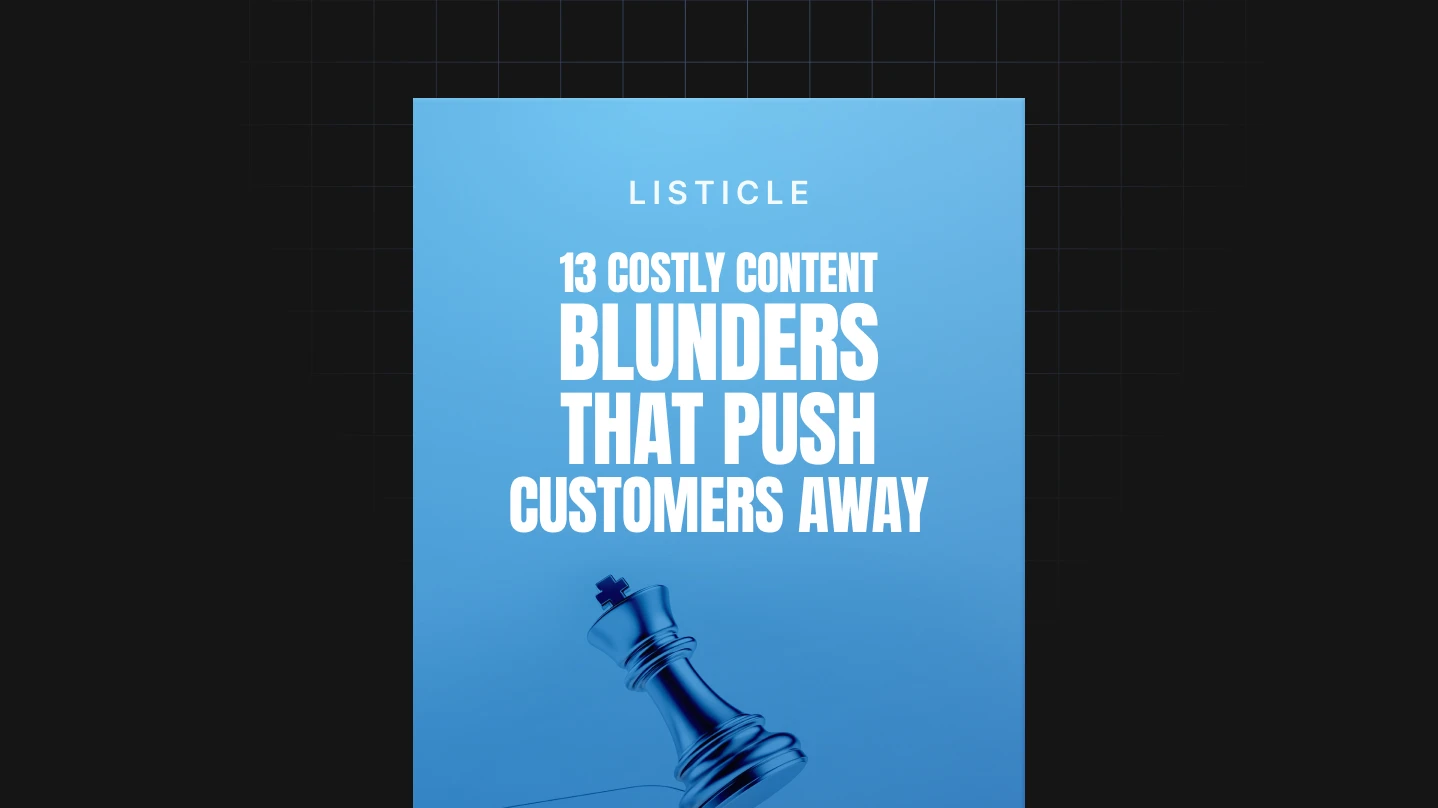 13 Costly Content Blunders That Push Customers Away lesson poster
