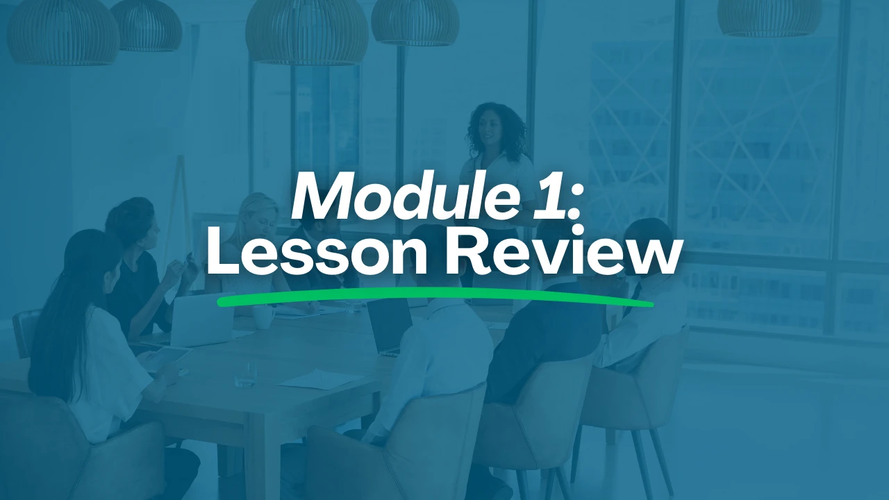 Module 1 - Lesson Review lesson poster