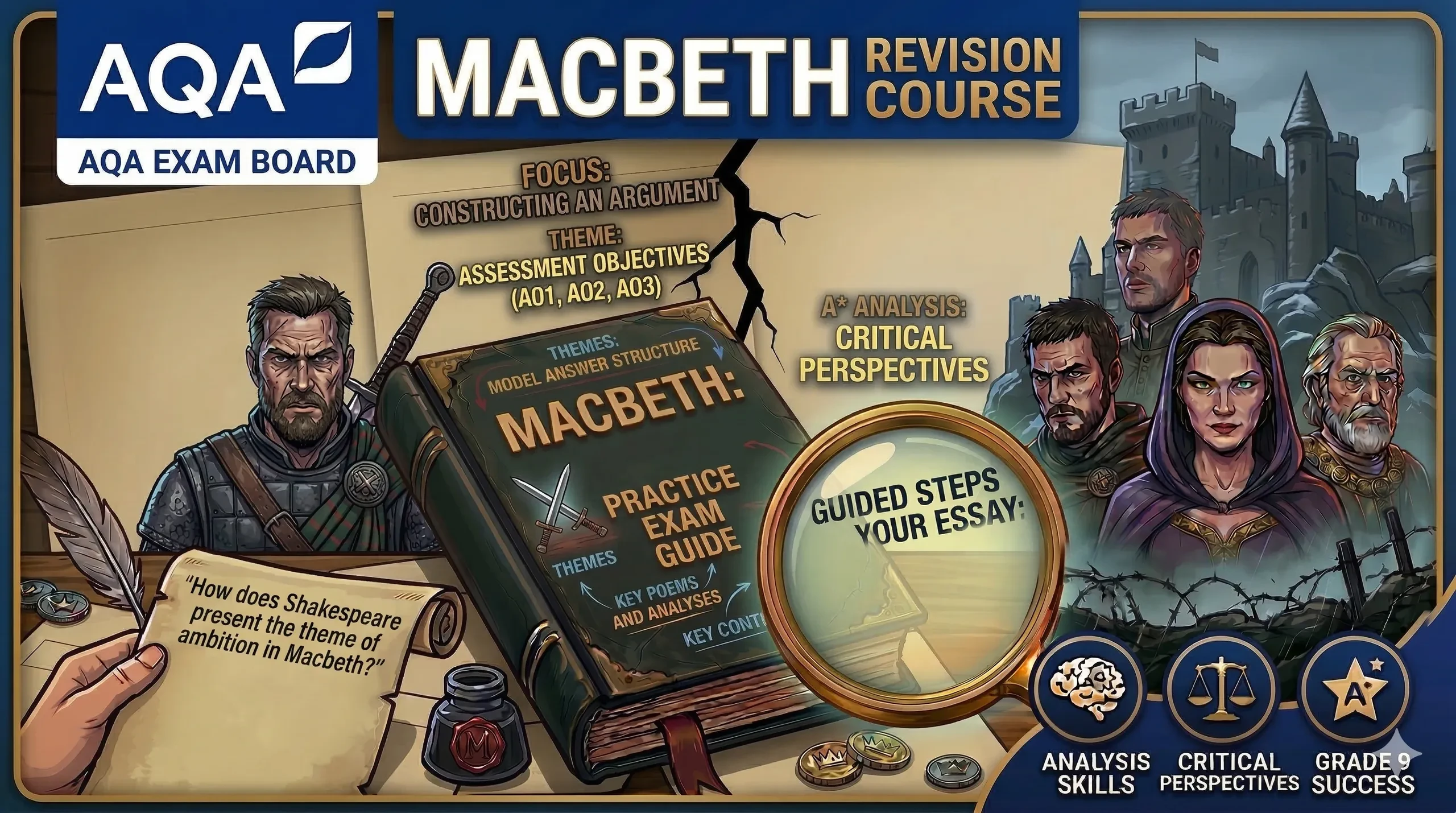 🎭 Embark on a Dramatic Journey Through Macbeth: An Act-by-Act Exploration 🩸🧙♀️ lesson poster
