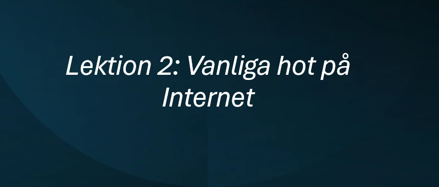 Lektion 2: Vanliga hot på Internet lesson poster