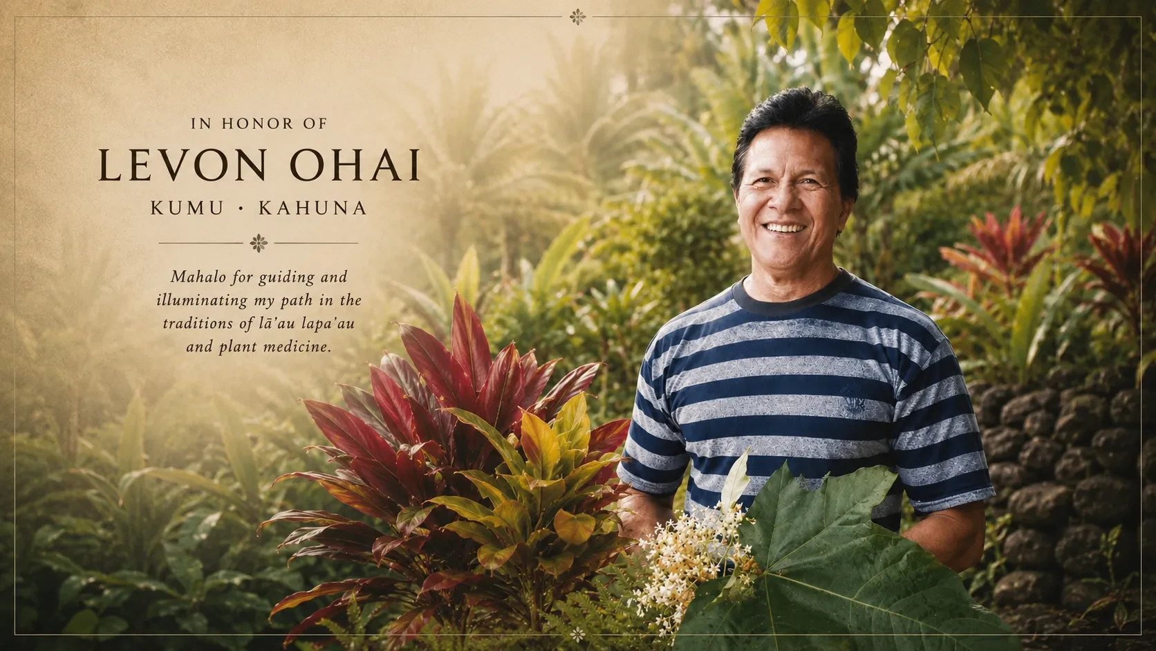 In Reverence of Kahuna Levon Ohai  lesson poster