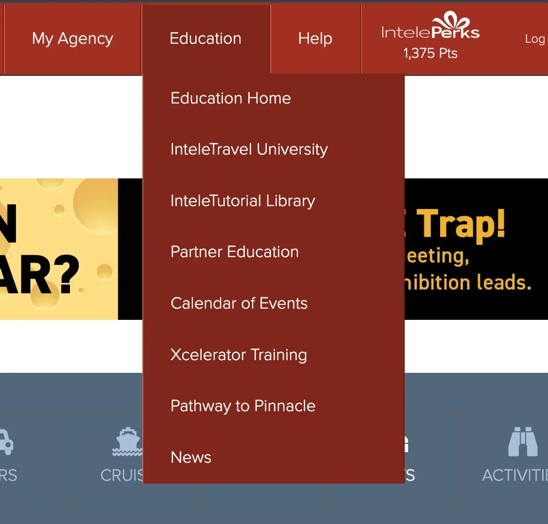 🎓 Navigating the InteleTravel Education Tab — Your Path to Professional Growth lesson poster