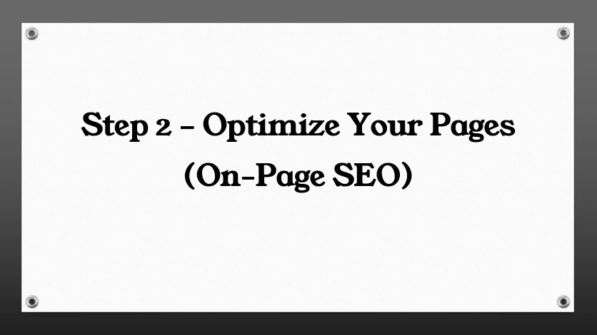 Lesson 5: Step 2 – Optimize Your Pages (On-Page SEO) lesson poster
