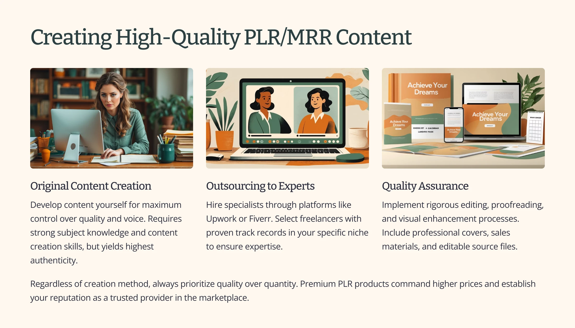 Creating Your Own PLR and MRR Products lesson poster
