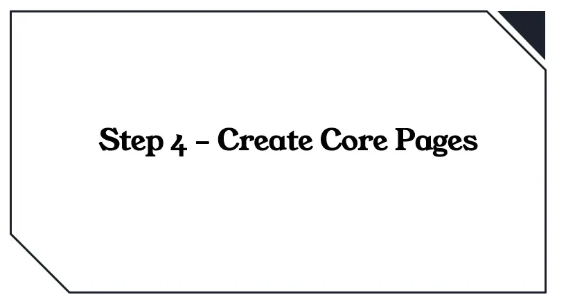 Lesson 7: Step 4 – Create Core Pages lesson poster