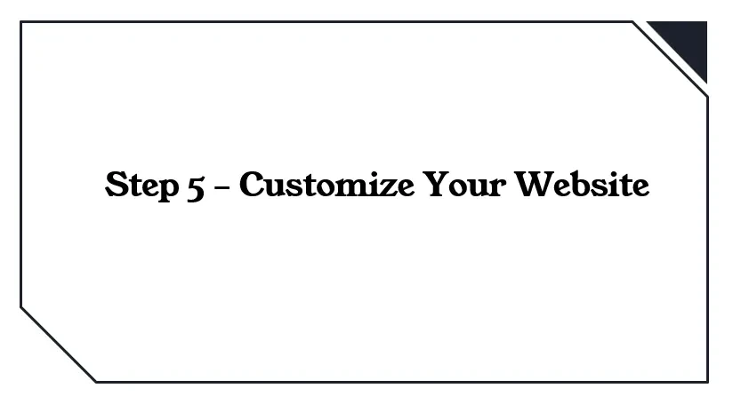 Lesson 8: Step 5 – Customize Your Website lesson poster