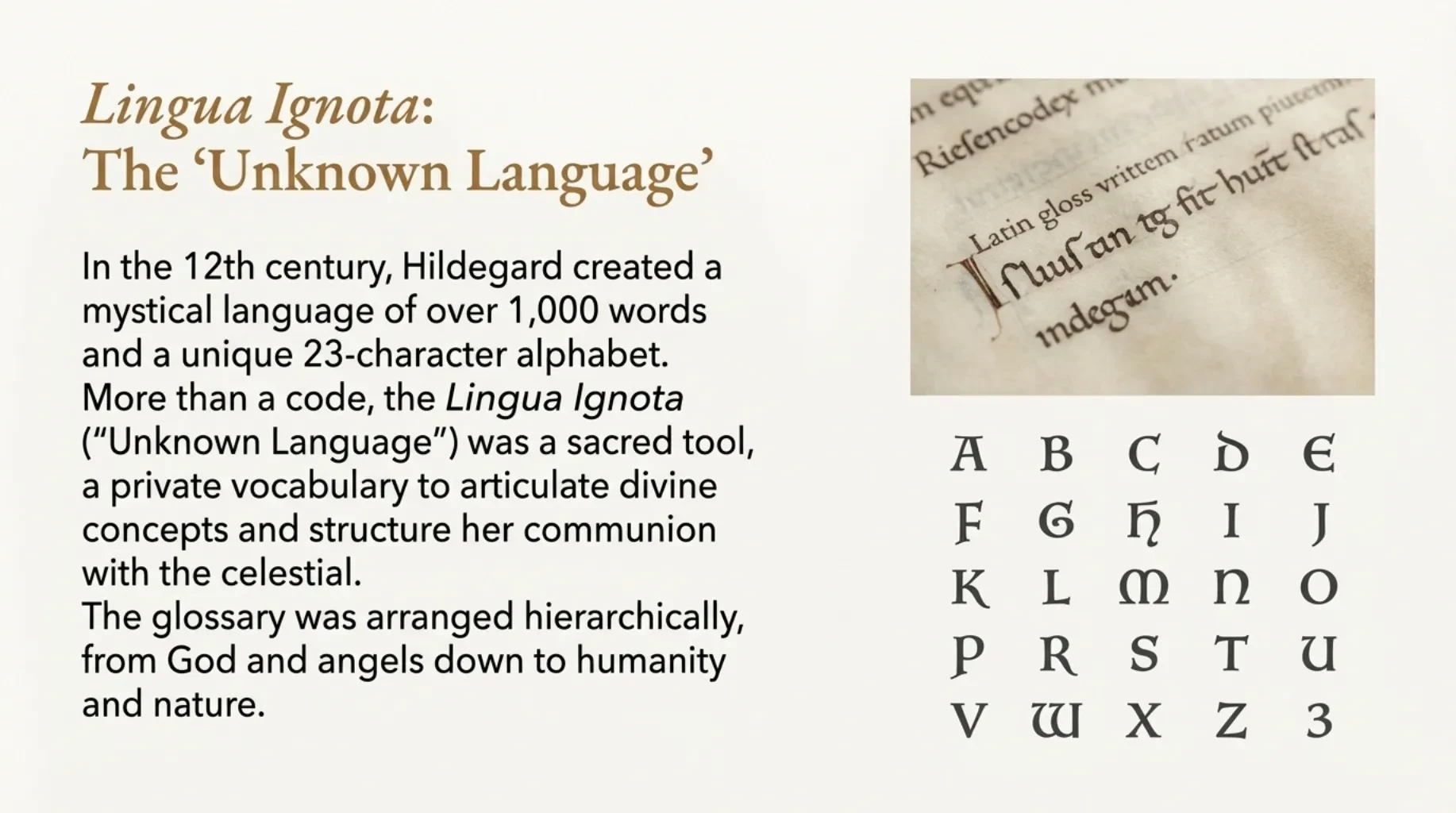 Lingua Ignota: The “Unknown Language” lesson poster