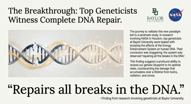The Breakthrough: Top Geneticists Witness Complete DNA Repair lesson poster