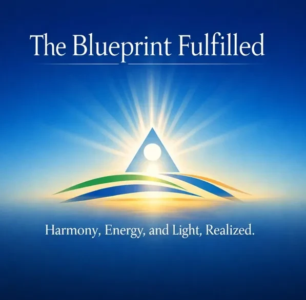 The Blueprint Fulfilled: Harmony, Energy, and Light, Realized. lesson poster
