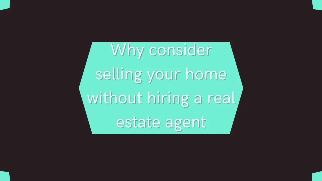 Why consider selling your home without hiring a real estate agent lesson poster
