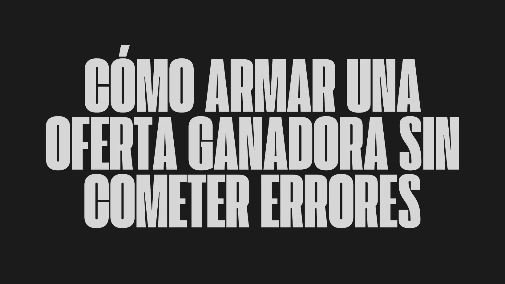 ¿Cómo armar una oferta ganadora sin cometer errores? lesson poster