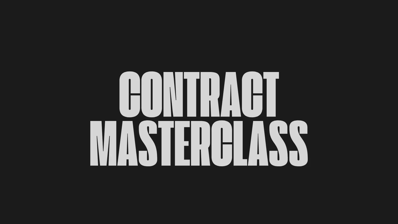 CONTRACT MASTERCLASS lesson poster
