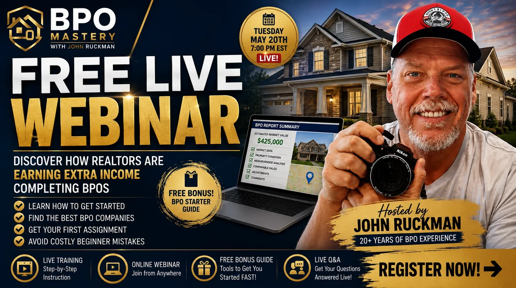 Free Webinar Invitation lesson poster