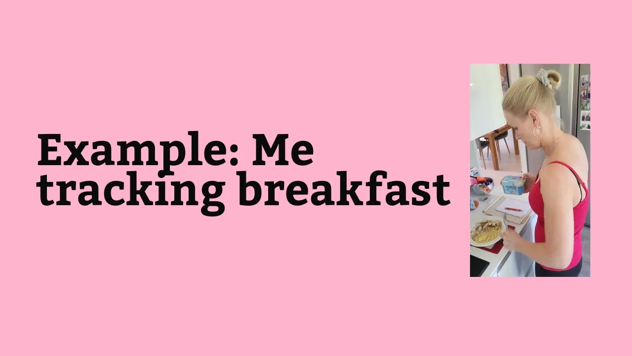 Example: me weighing & tracking my breakfast lesson poster