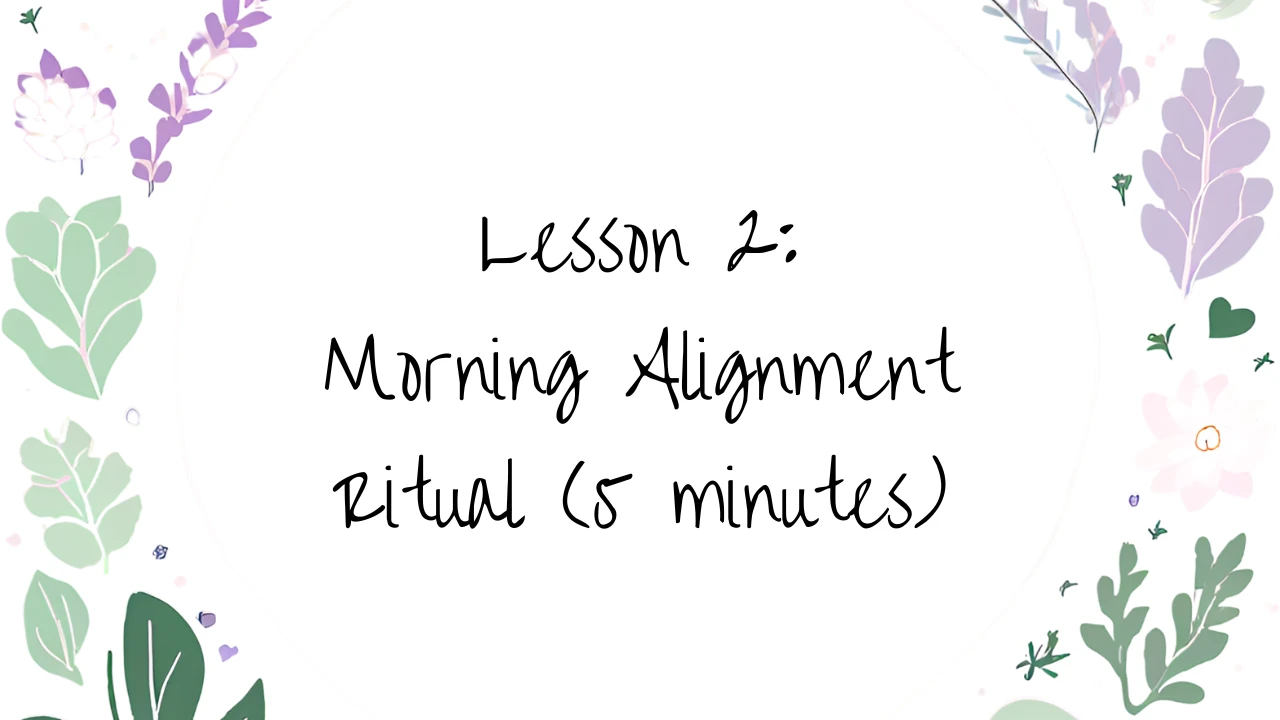 Lesson 2: Morning Alignment Ritual (5 Minutes) lesson poster