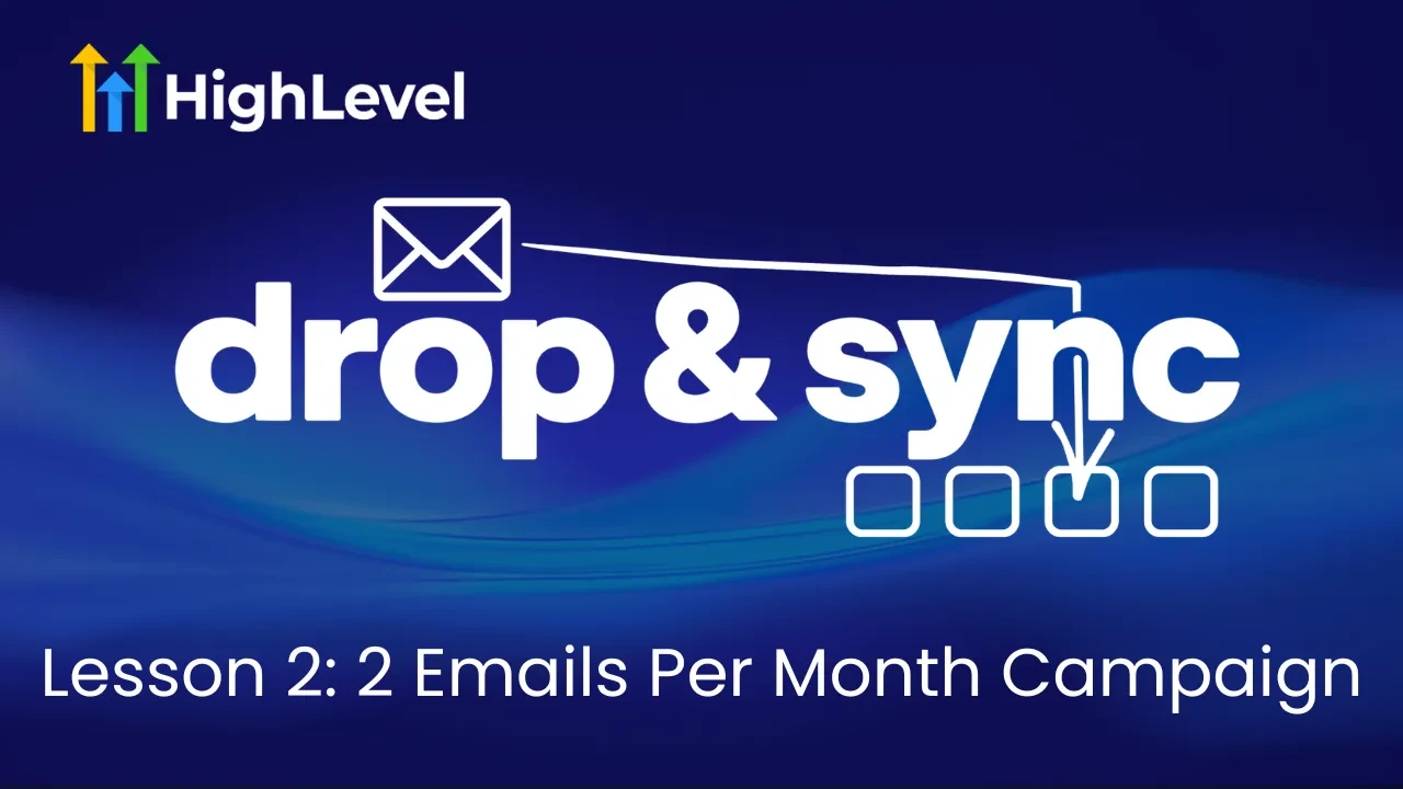Lesson 2: How to Use 2 emails per month campaign lesson poster