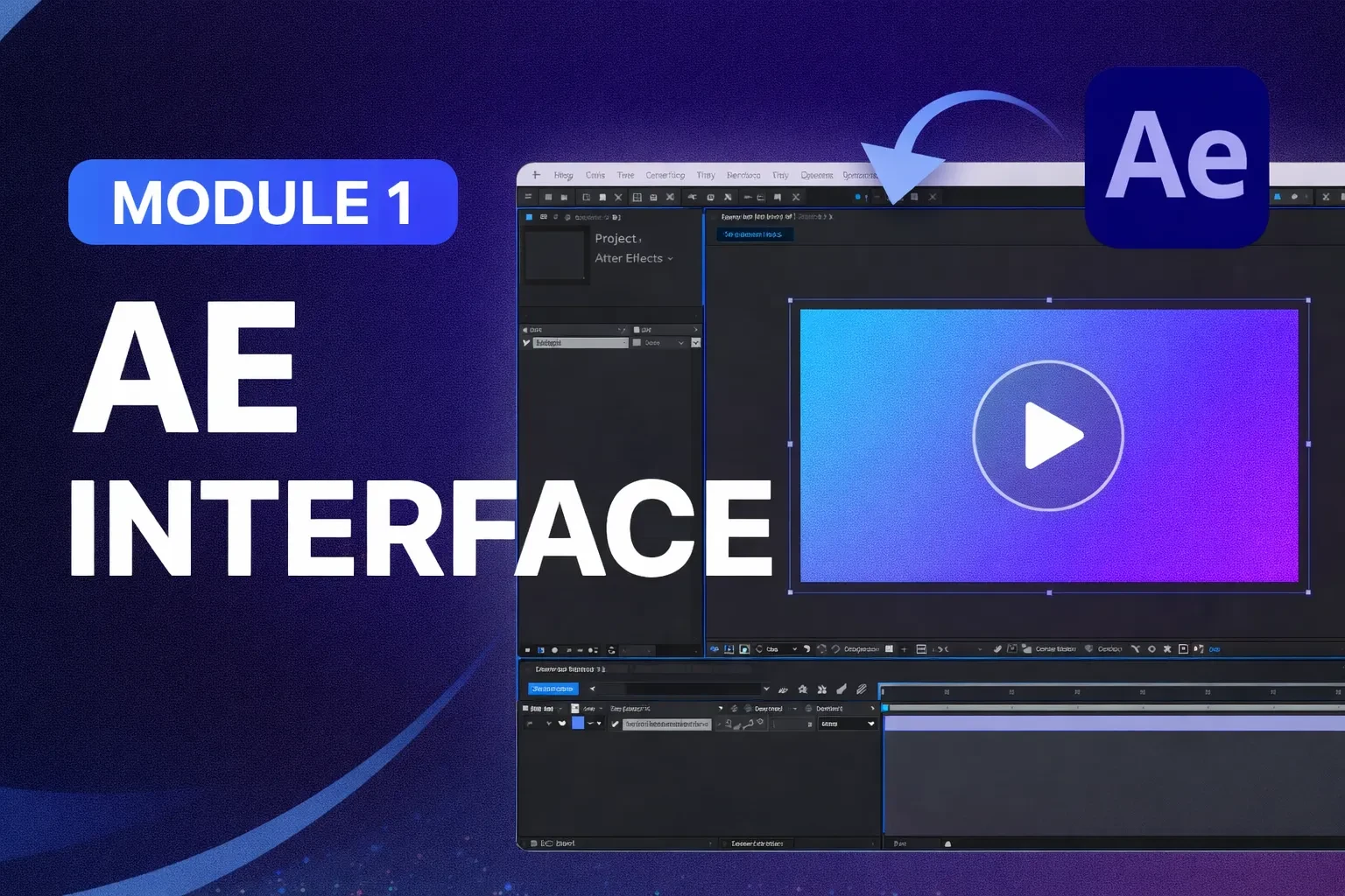 Module 1: AE Interface lesson poster
