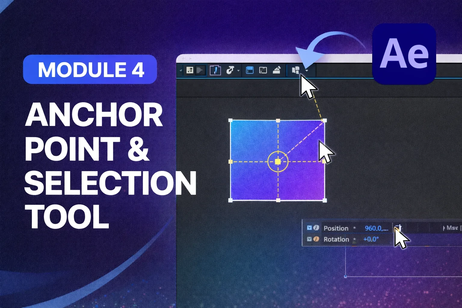 Module 4: Anchor Point & Selection Tool lesson poster