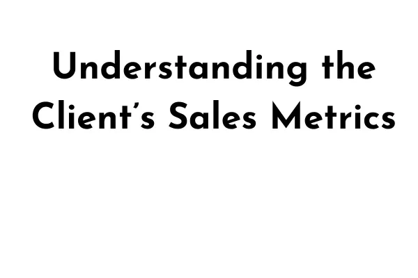 Understanding client sales metrics lesson poster