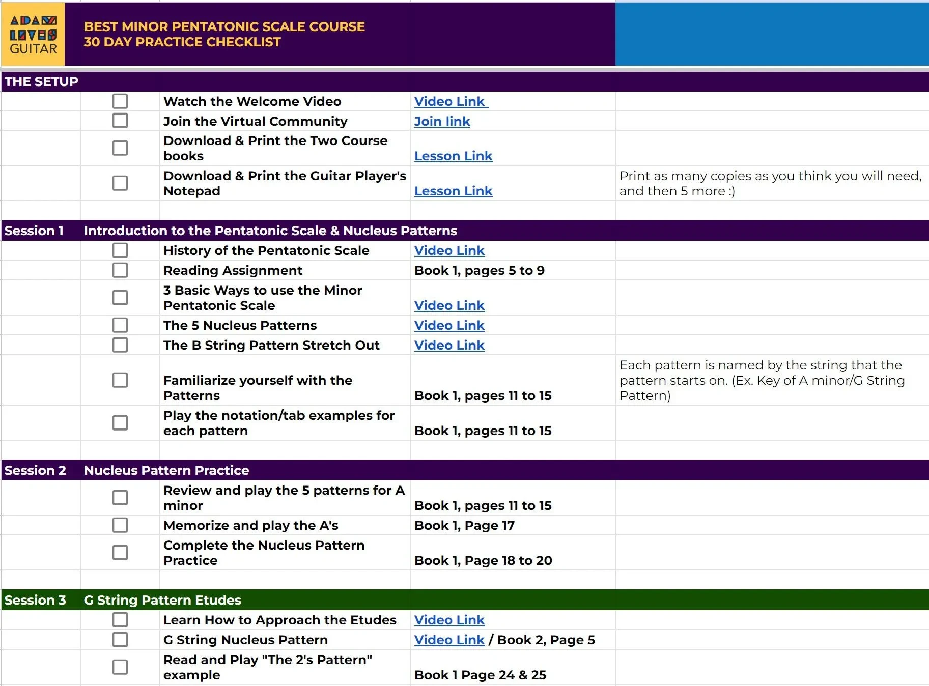 Copy the 30-Day Checklist lesson poster