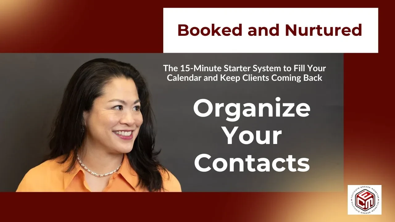 Organize Your Contacts So You Can Show Up with the Right Message lesson poster