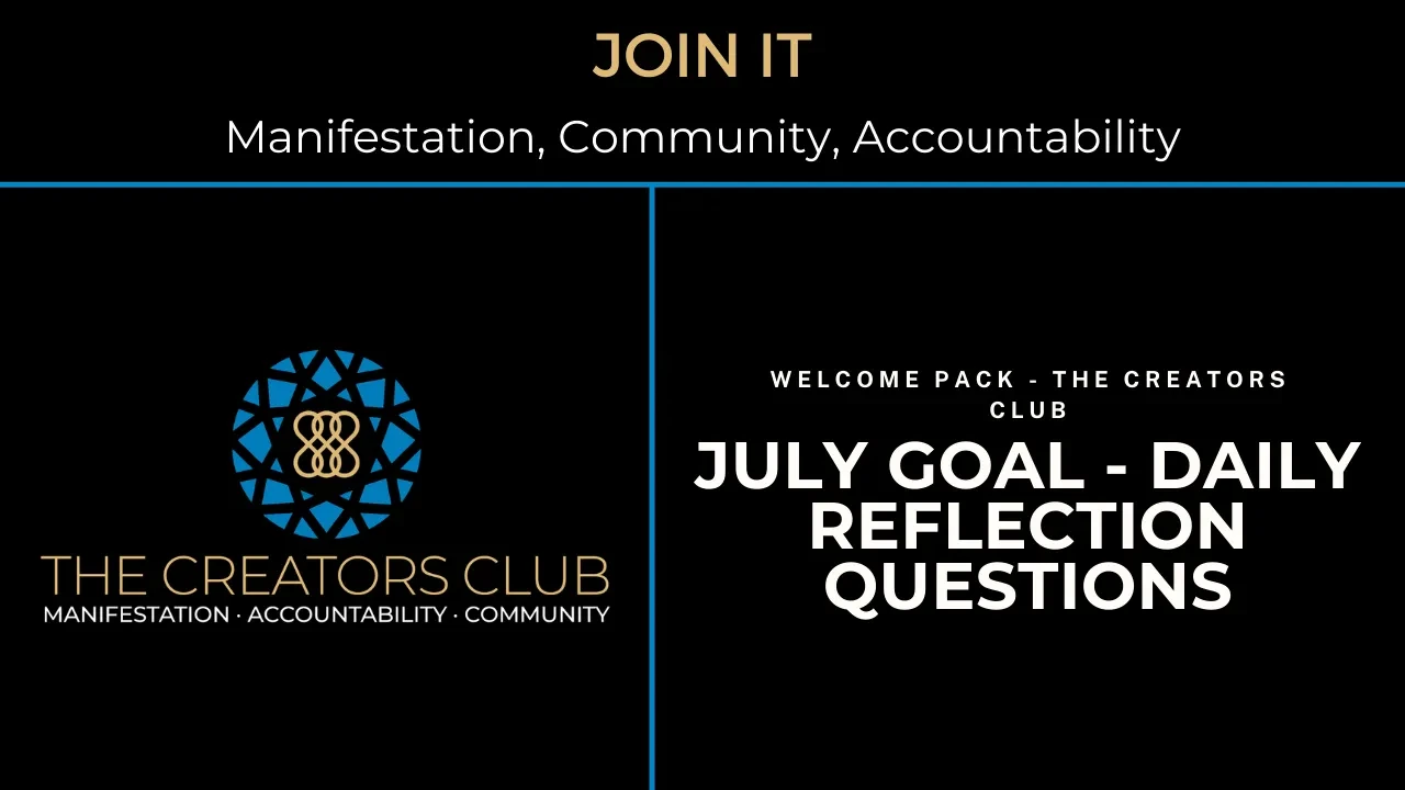 July Goal - Daily Reflection Questions lesson poster