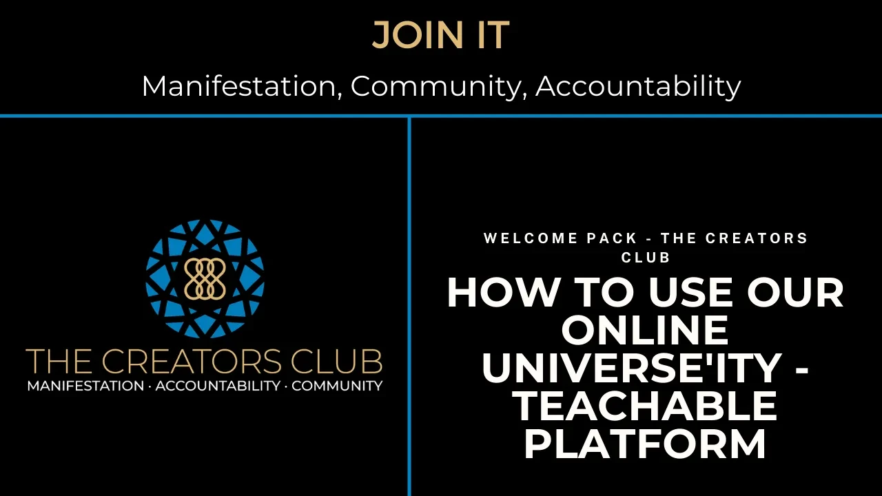 How to use our Online Universe'ity - Teachable Platform lesson poster