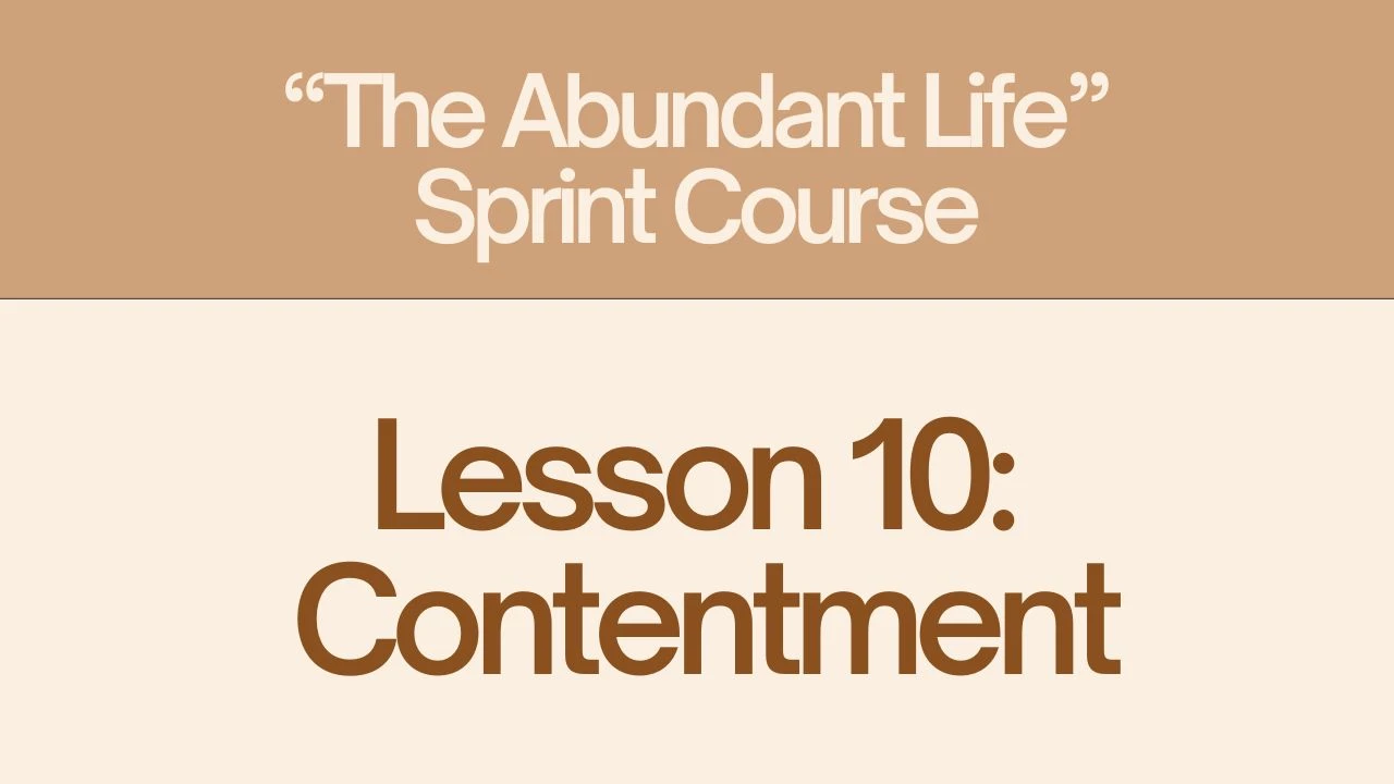 Lesson 10: Contentment lesson poster