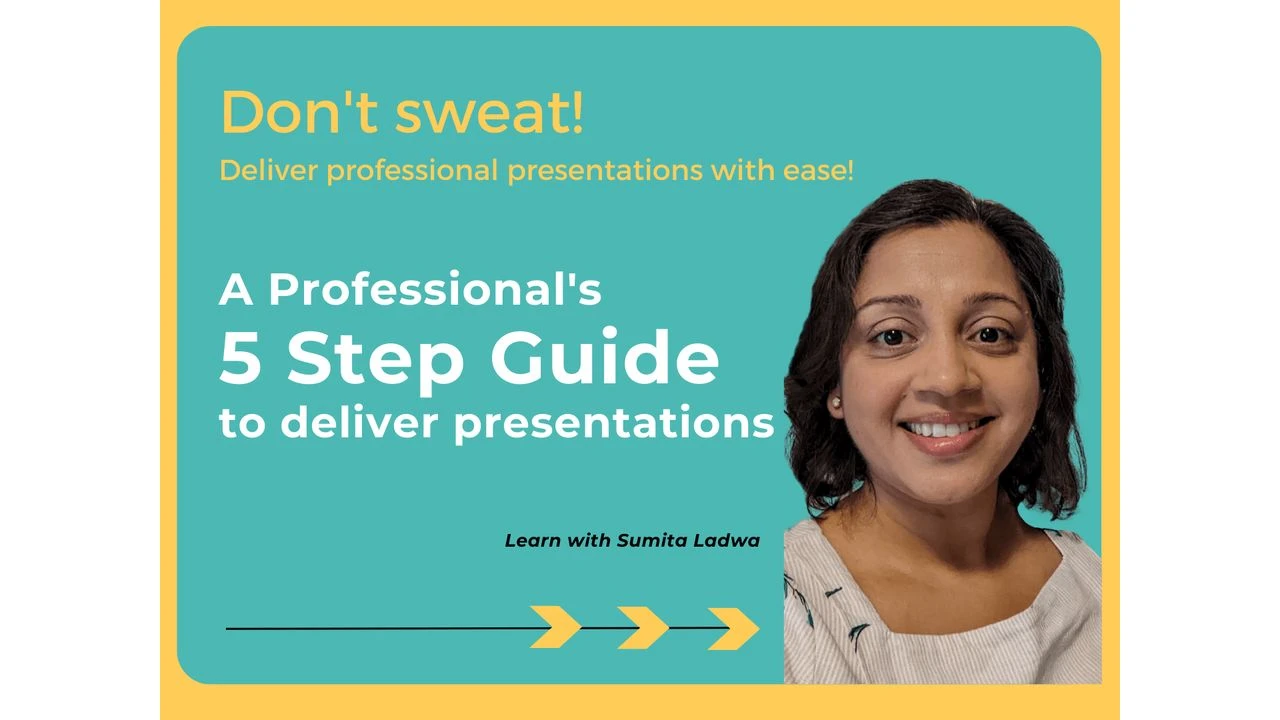 Preview: Don't Sweat: 5 Simple Steps: Speak and Present with Confidence and Clarity at Work lesson poster