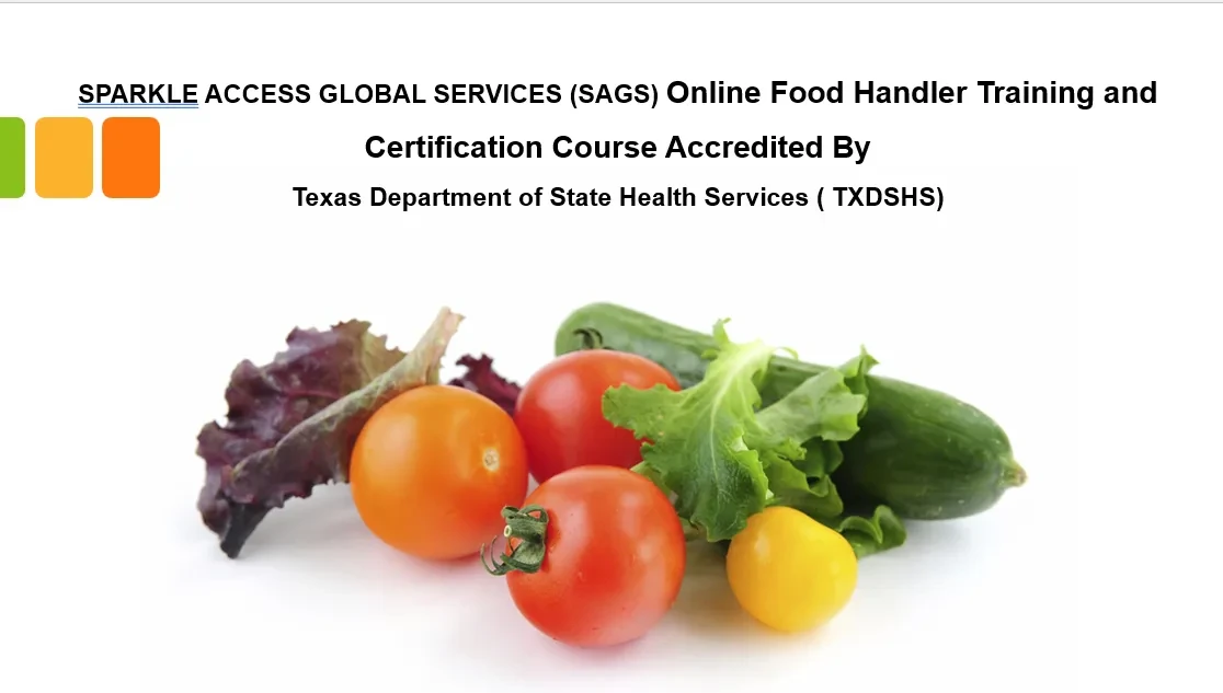 SAGS Online Food Handler Training and Certification Course lesson poster