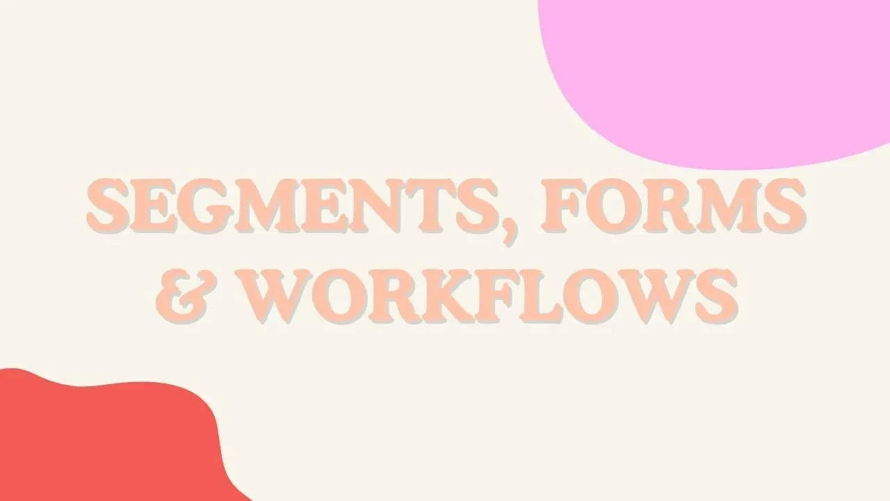 Staying Organised - Segments, Forms & Workflows lesson poster
