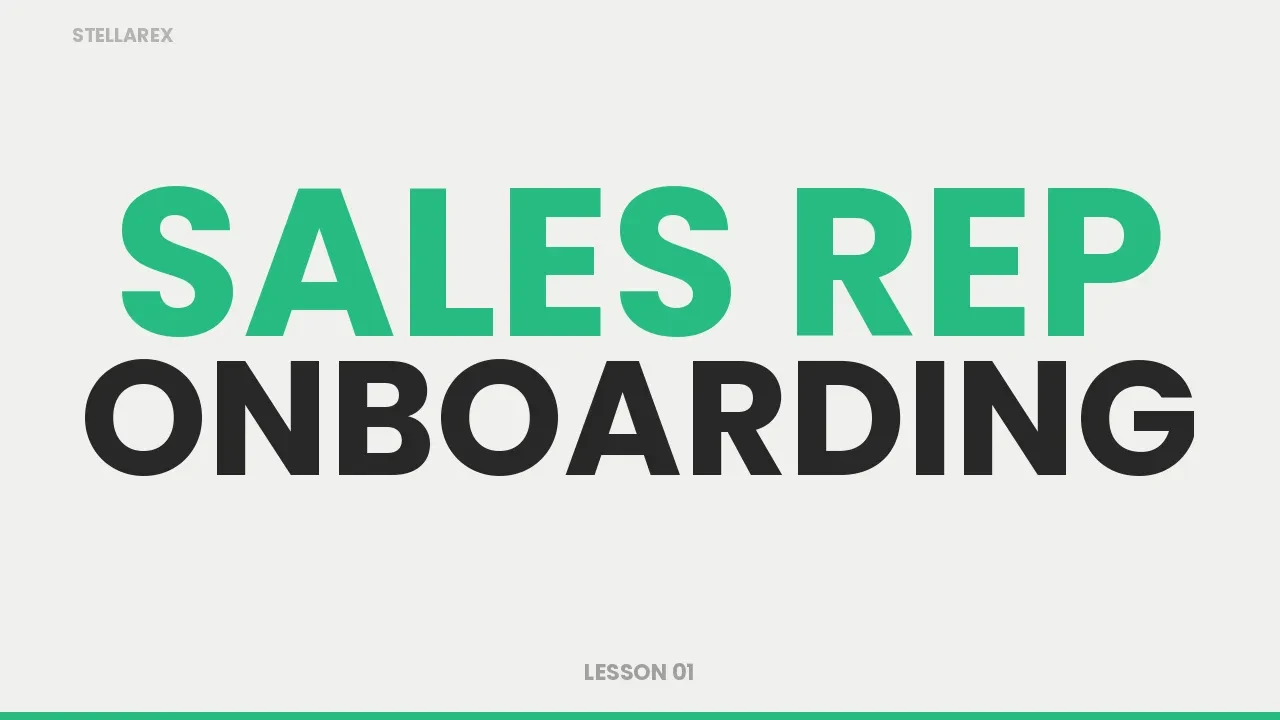 LESSON 1 - Sales Rep Onboarding lesson poster