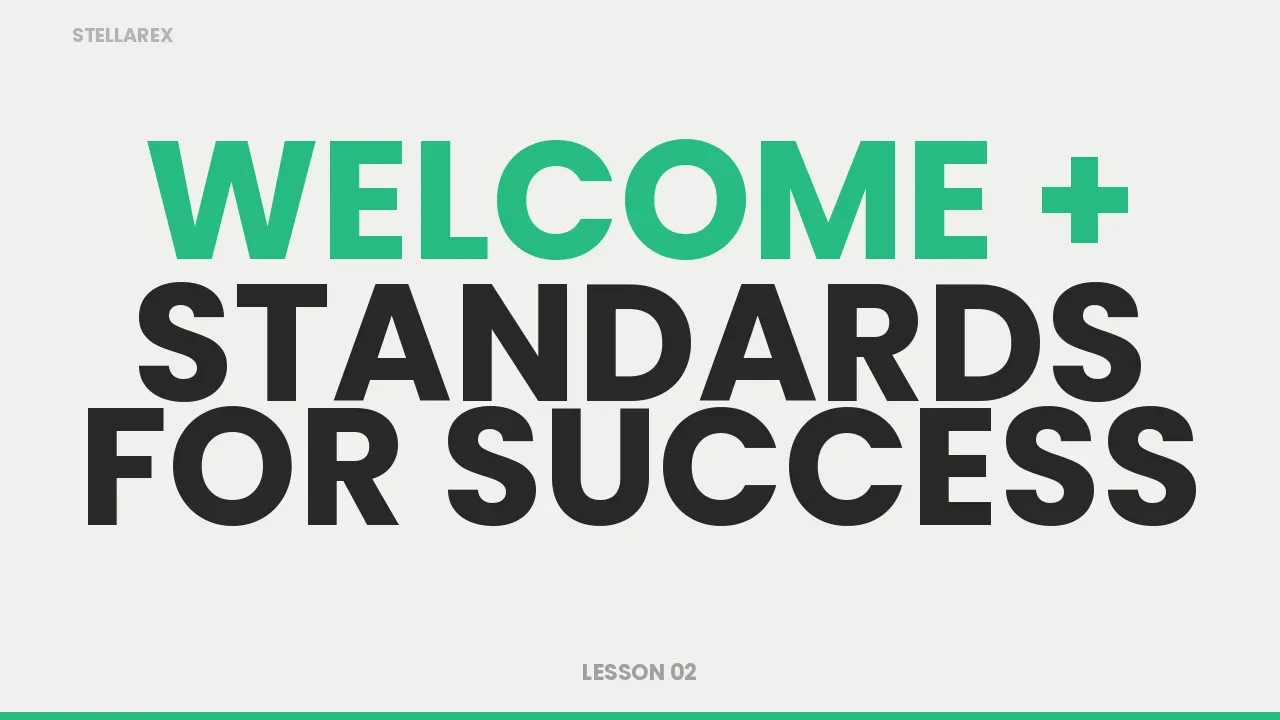 LESSON 2 - Welcome + Standards for Success lesson poster