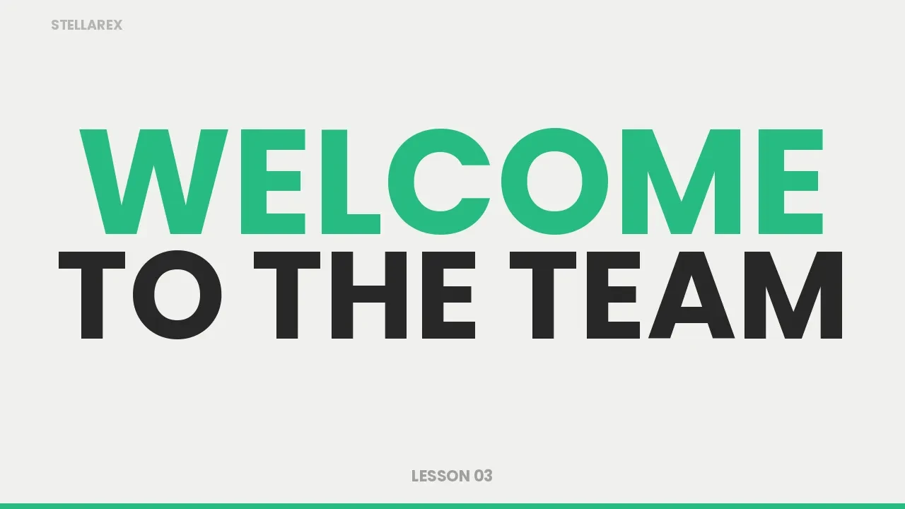 LESSON 3 - Welcome To The Team lesson poster