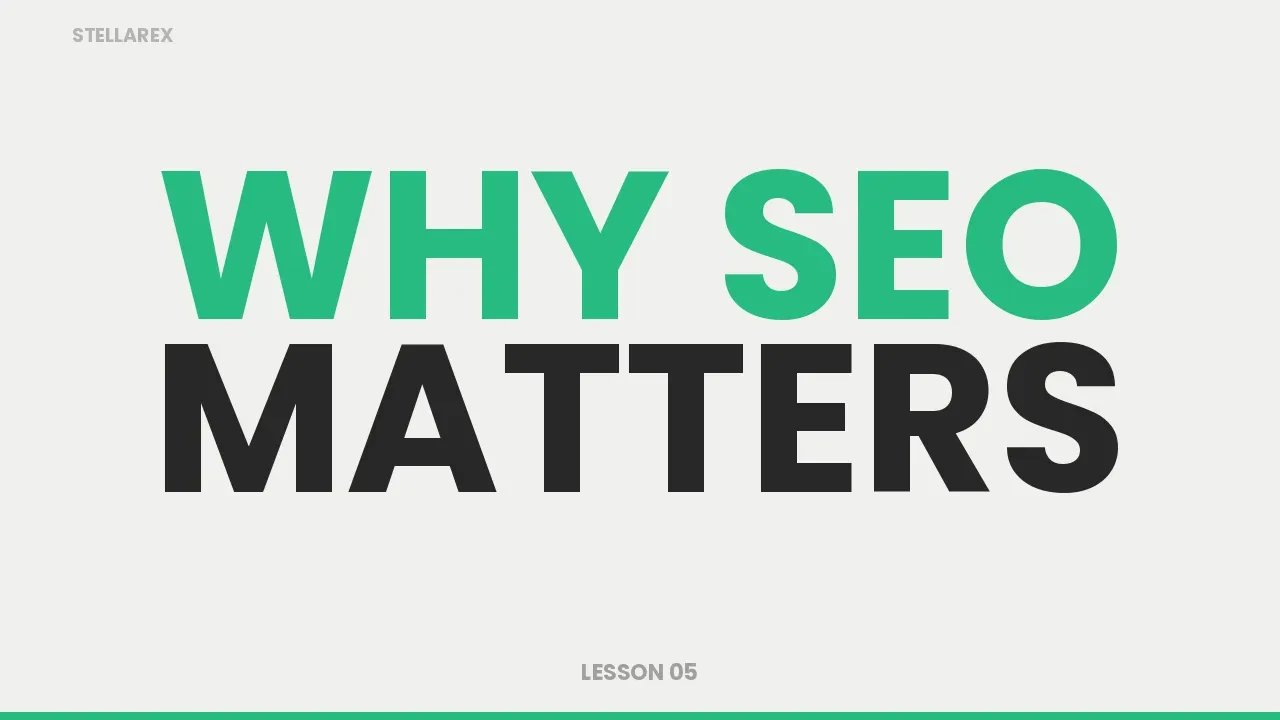 LESSON 5 - Why SEO Matters lesson poster