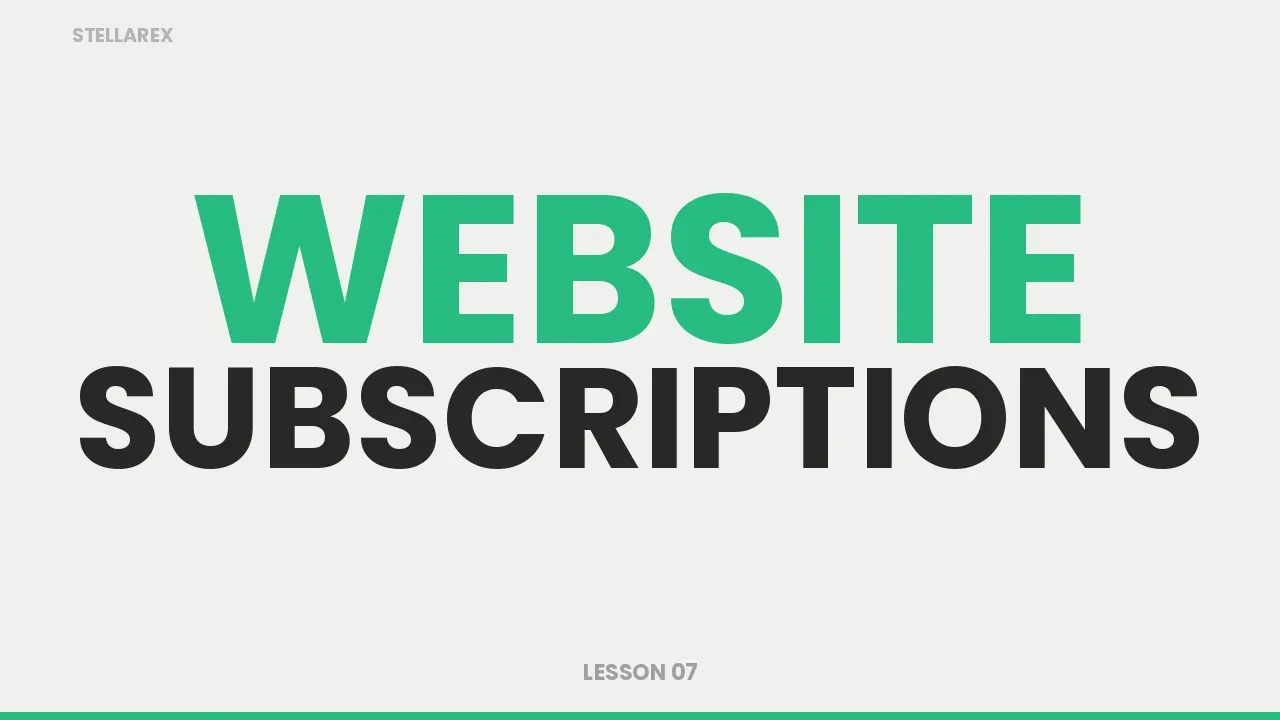 LESSON 7 - Website Subscriptions lesson poster