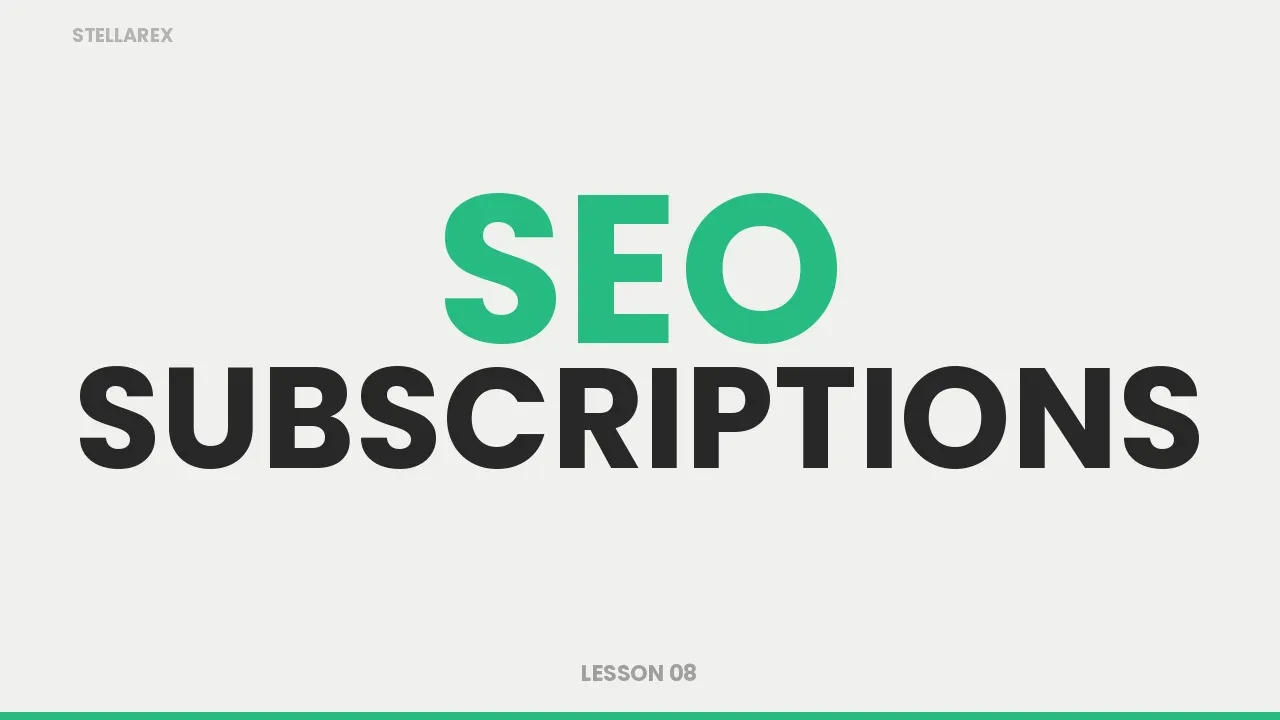 LESSON 8 - SEO Subscriptions lesson poster