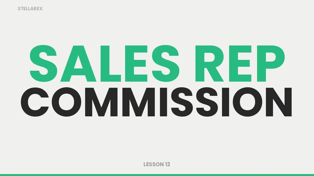 LESSON 12 - Sales Rep Commission lesson poster