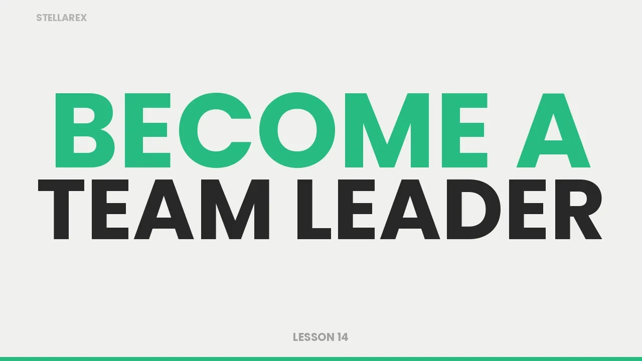 LESSON 14 - Become A Team Leader lesson poster
