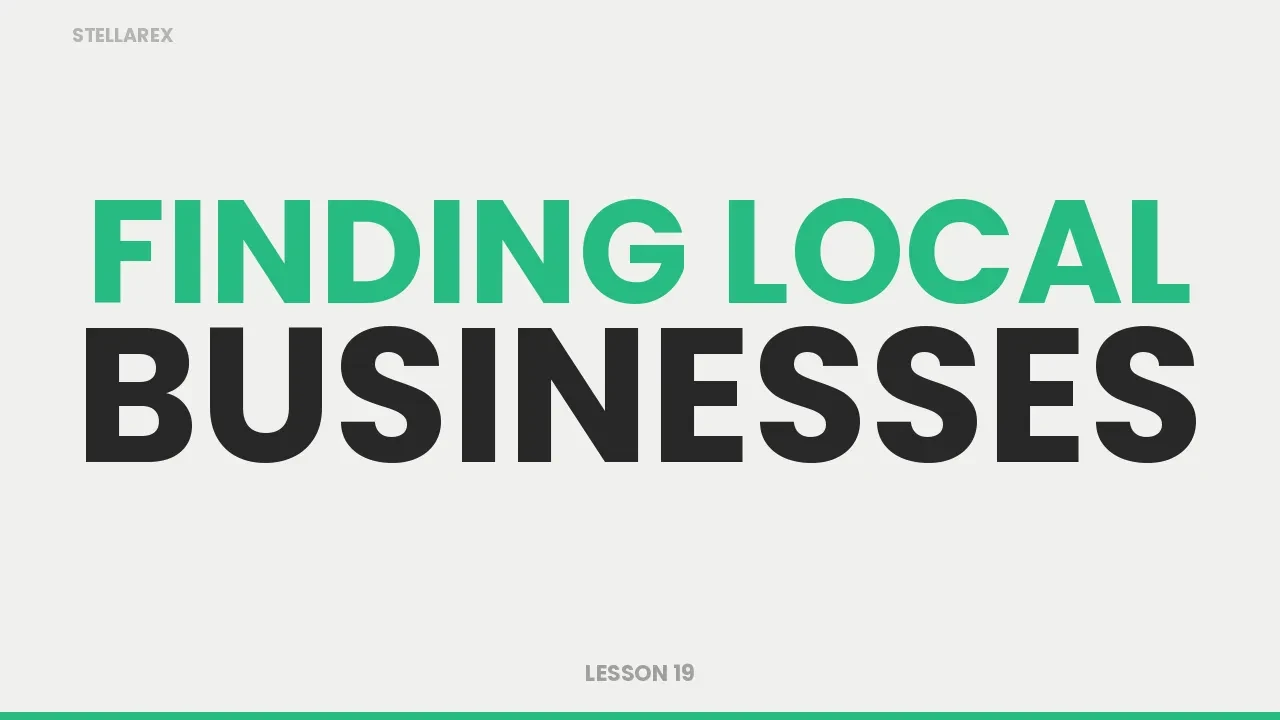 LESSON 19 - Finding Local Businesses lesson poster