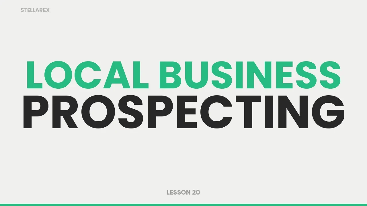 LESSON 20 - Local Business Prospecting lesson poster